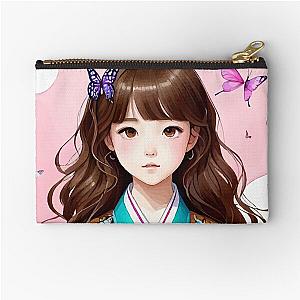 Butterfly and Young Kid Zipper Pouch