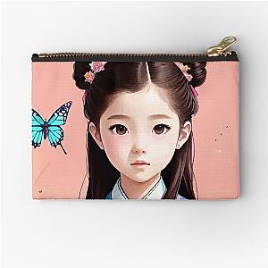 Butterfly and Young Kid Zipper Pouch