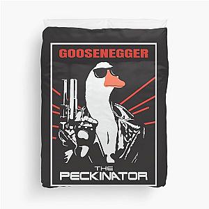 The Peckinator - A Funny Goose Parody of the Terminator Duvet Cover