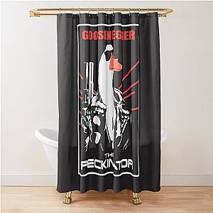 The Peckinator - A Funny Goose Parody of the Terminator Shower Curtain