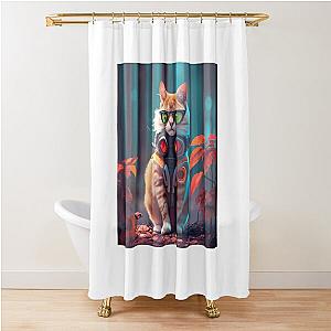 The Terminator Cat Shower Curtain