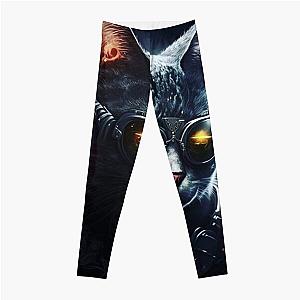 The Terminator Cat Canvas Print Colorful Modern Digital Art Leggings