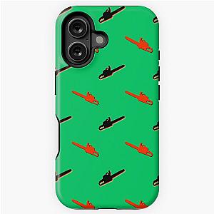 Green Chainsaw repeat pattern red black iPhone Tough Case