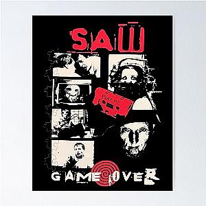 Vintage Saw Jigsaw Game Over Poster