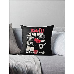 Vintage Saw Jigsaw Game Over Throw Pillow