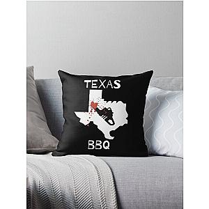 Texas BBQ halloween horror chainsaw design Throw Pillow