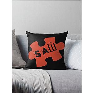 Saw Spiral Jigsaw Puzzle Logo Throw Pillow