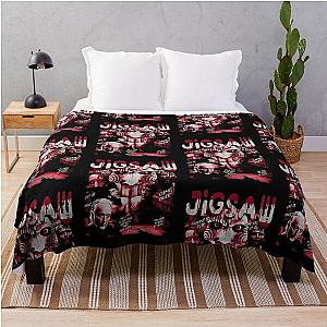 Vintage Retro Jigsaw Saw Movie Throw Blanket