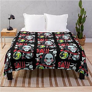 Vintage Saw Horror Throw Blanket