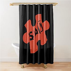 Saw Spiral Jigsaw Puzzle Logo Shower Curtain