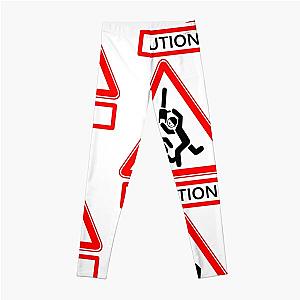 Caution Chainsaw Killer Street Sign Leggings