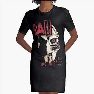 Saw X Horror Movie Lets Play A Game Graphic T-Shirt Dress