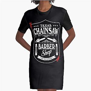 Chainsaw Barber Shop Graphic T-Shirt Dress