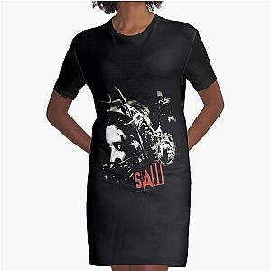 Saw Horror Movie Retro Graphic T-Shirt Dress