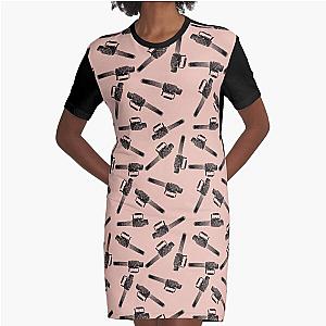 Evil Dead Chainsaw Pattern Graphic T-Shirt Dress