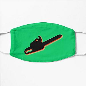 Green Chainsaw repeat pattern red black Flat Mask