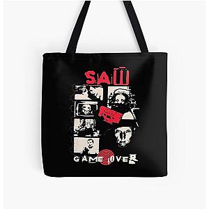 Vintage Saw Jigsaw Game Over All Over Print Tote Bag