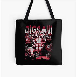 Vintage Retro Jigsaw Saw Movie All Over Print Tote Bag