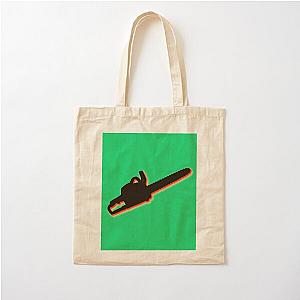 Green Chainsaw repeat pattern red black Cotton Tote Bag