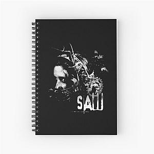 SAW amanda reverse bear trap b&w Spiral Notebook