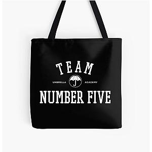 TEAM NUMBER FIVE THE UMBRELLA ACADEMY All Over Print Tote Bag