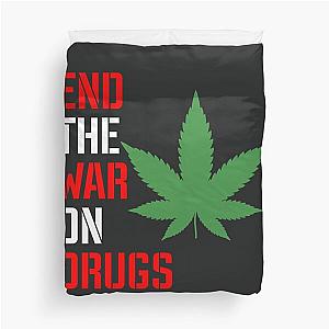 End the War on Drugs (White Text, Black Duvet Cover