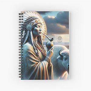 Spirit of the Plains: The White Buffalo and Native American Woman Spiral Notebook