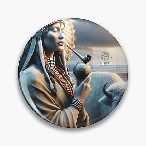 Spirit of the Plains: The White Buffalo and Native American Woman Pin