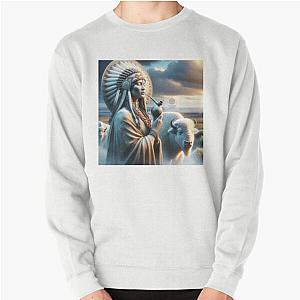 Spirit of the Plains: The White Buffalo and Native American Woman Pullover Sweater