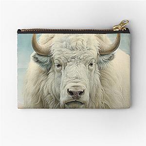 Majestic White Buffalo Zipper Pouch