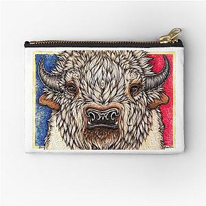 White Buffalo Calf Zipper Pouch