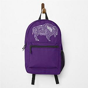 White Buffalo White on Purple Backpack