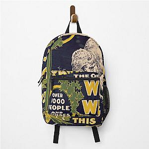 STK501897A-Vintage circus poster showing a white buffalo. Backpack