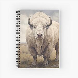 White Buffalo in the Prairie Spiral Notebook