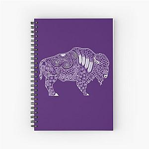 White Buffalo White on Purple Spiral Notebook