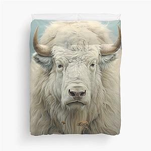 Majestic White Buffalo Duvet Cover