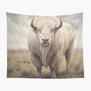 White Buffalo in the Prairie Tapestry