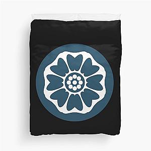 White Lotus Tile Blue and White Duvet Cover