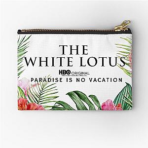 White Lotus Zipper Pouch