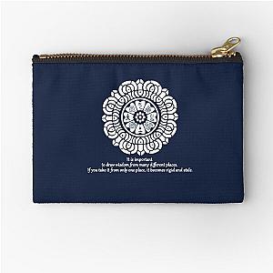 White Lotus Wisdom Zipper Pouch