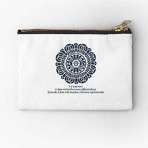 White Lotus Wisdom Zipper Pouch