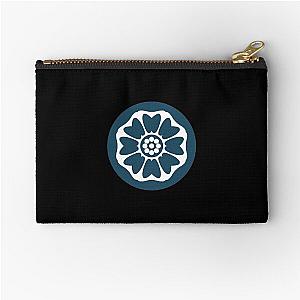 Blue and White The White Lotus Tile Zipper Pouch