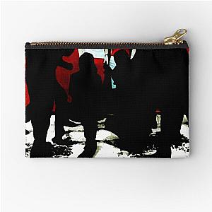 White Stripes Zipper Pouch