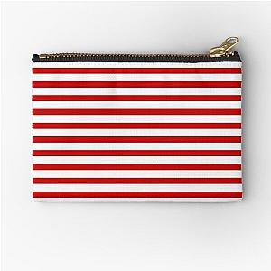 Red and White Stripes Zipper Pouch