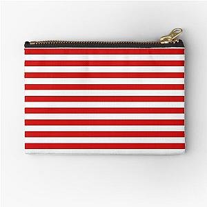 Red and White Stripes - Halloween - Holiday stripes - The Joyful holidays Zipper Pouch