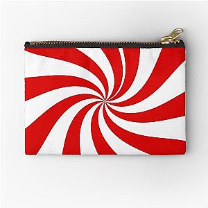 Peppermint Candy Swirl in Red and White Zipper Pouch