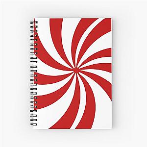 ugliest 1980s Merry Xmas red white swirls Christmas Candy Cane  Spiral Notebook