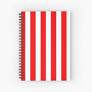 Red and white stripes - Pixel Field Series design Spiral Notebook