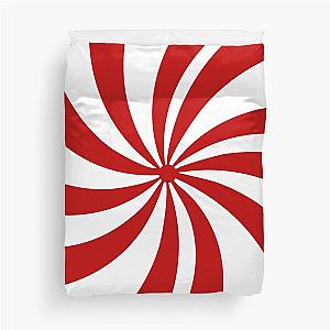 ugliest 1980s Merry Xmas red white swirls Christmas Candy Cane  Duvet Cover