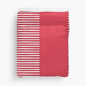 Red and white stripes effect Duvet Cover